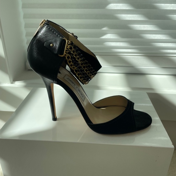 Jimmy Choo Suede and chain detail pumps, Size 41, Black - Picture 4 of 6